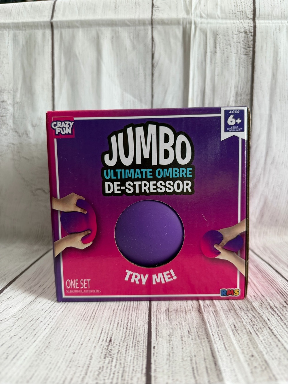 Crazy Fun Jumbo Purple Ombre Ultimate De-Stressor Squishy Ball Squeezy Sensory